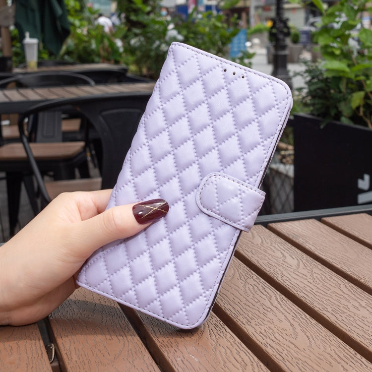 For Honor X7b Diamond Lattice Wallet Flip Leather Phone Case(Purple) - Honor Cases by PMC TechLife | Online Shopping South Africa | PMC TechLife | Buy Now Pay Later Mobicred