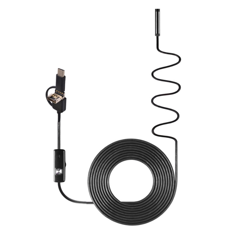 AN100 3 in 1 IP67 Waterproof USB-C / Type-C + Micro USB + USB HD Endoscope Snake Tube Inspection Camera for Parts of OTG Function Android Mobile Phone, with 6 LEDs, Lens Diameter:8mm(Length: 10m) -  by PMC Jewellery | Online Shopping South Africa | PMC Jewellery | Buy Now Pay Later Mobicred