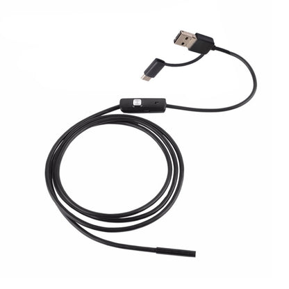 AN100 3 in 1 IP67 Waterproof USB-C / Type-C + Micro USB + USB HD Endoscope Hard Tube Inspection Camera for Parts of OTG Function Android Mobile Phone, with 6 LEDs, Lens Diameter:8mm(Length: 1m) -  by PMC Jewellery | Online Shopping South Africa | PMC Jewellery | Buy Now Pay Later Mobicred