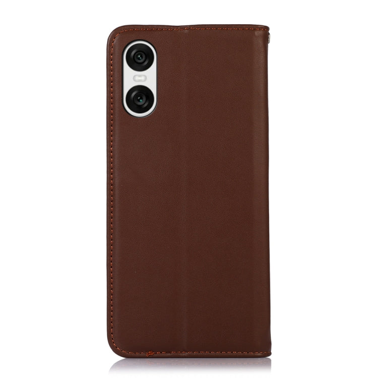 For Sony Xperia 10 VI KHAZNEH Nappa Top Layer Cowhide Leather Phone Case(Brown) - Sony Cases by PMC TechLife | Online Shopping South Africa | PMC TechLife | Buy Now Pay Later Mobicred
