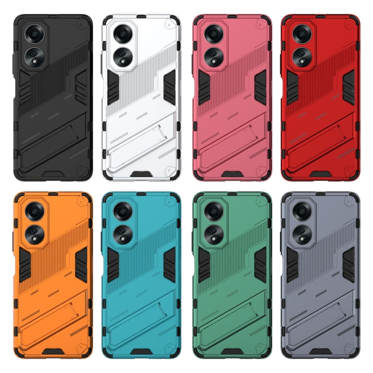 For OPPO A58 4G Global Punk Armor 2 in 1 PC + TPU Phone Case with Holder(Green) - OPPO Cases by PMC TechLife | Online Shopping South Africa | PMC TechLife