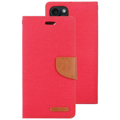 For iPhone 15 Pro Max GOOSPERY CANVAS DIARY Fabric Texture Flip Leather Phone Case(Red) - iPhone 15 Pro Max Cases by GOOSPERY | Online Shopping South Africa | PMC Jewellery | Buy Now Pay Later Mobicred