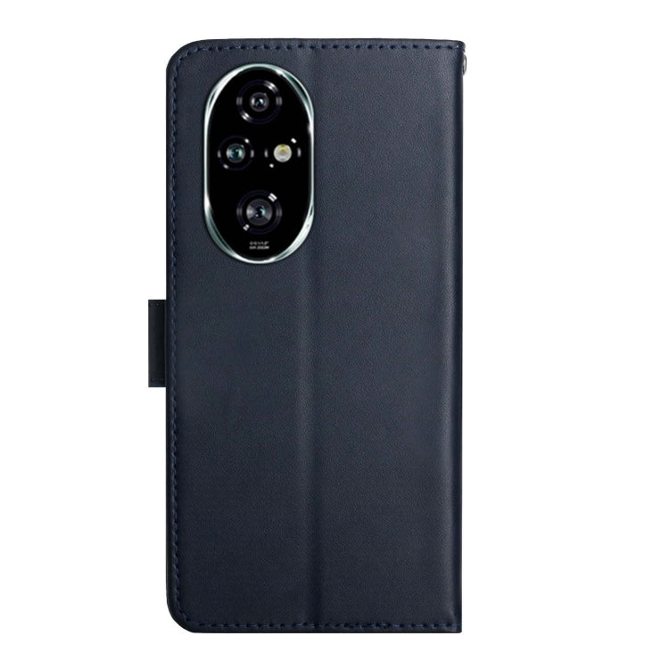 For Honor 200 Pro 5G Global HT02 Genuine Leather Fingerprint-proof Flip Phone Case(Blue) - free shipping - PMC TechLife - Order now!