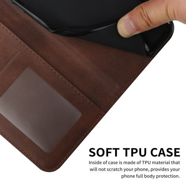 For Motorola Edge 2024 Stitching Calf Texture Buckle Leather Phone Case(Brown) - Motorola Cases by PMC Jewellery | Online Shopping South Africa | PMC Jewellery | Buy Now Pay Later Mobicred