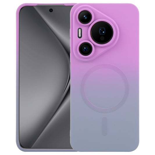 For Huawei Pura 70 Pro Liquid TPU Silicone Gradient MagSafe Phone Case(Purple Grey) - Huawei Cases by PMC Jewellery | Online Shopping South Africa | PMC Jewellery | Buy Now Pay Later Mobicred