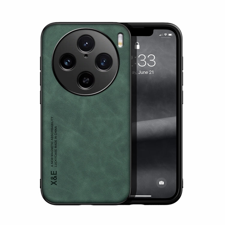 For vivo X100 Pro Skin Feel Magnetic Leather Back Phone Case(Green) - X100 Pro Cases by PMC TechLife | Online Shopping South Africa | PMC TechLife
