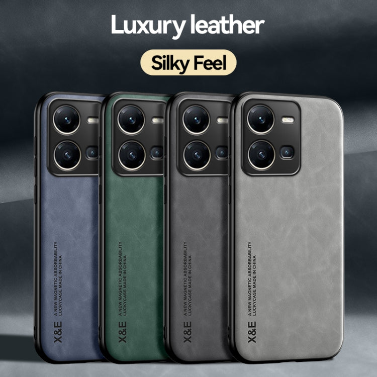 For vivo iQOO 12 Pro Skin Feel Magnetic Leather Back Phone Case(Blue) - iQOO 12 Pro Cases by PMC TechLife | Online Shopping South Africa | PMC TechLife