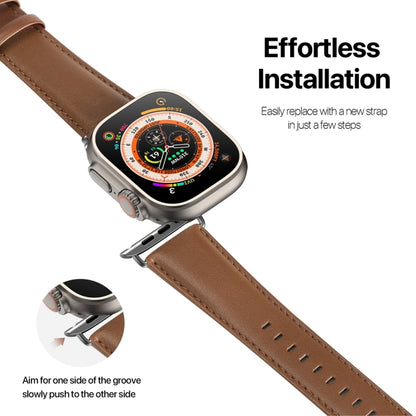 For Apple Watch 7 41mm DUX DUCIS YS Series Genuine Leather Watch Band(Brown) - Watch Bands by DUX DUCIS | Online Shopping South Africa | PMC Jewellery | Buy Now Pay Later Mobicred