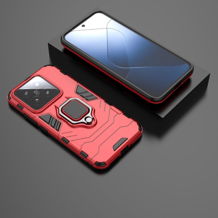 For Xiaomi 14 Shockproof PC + TPU Holder Phone Case(Red) - 14 Cases by PMC TechLife | Online Shopping South Africa | PMC TechLife | Buy Now Pay Later Mobicred