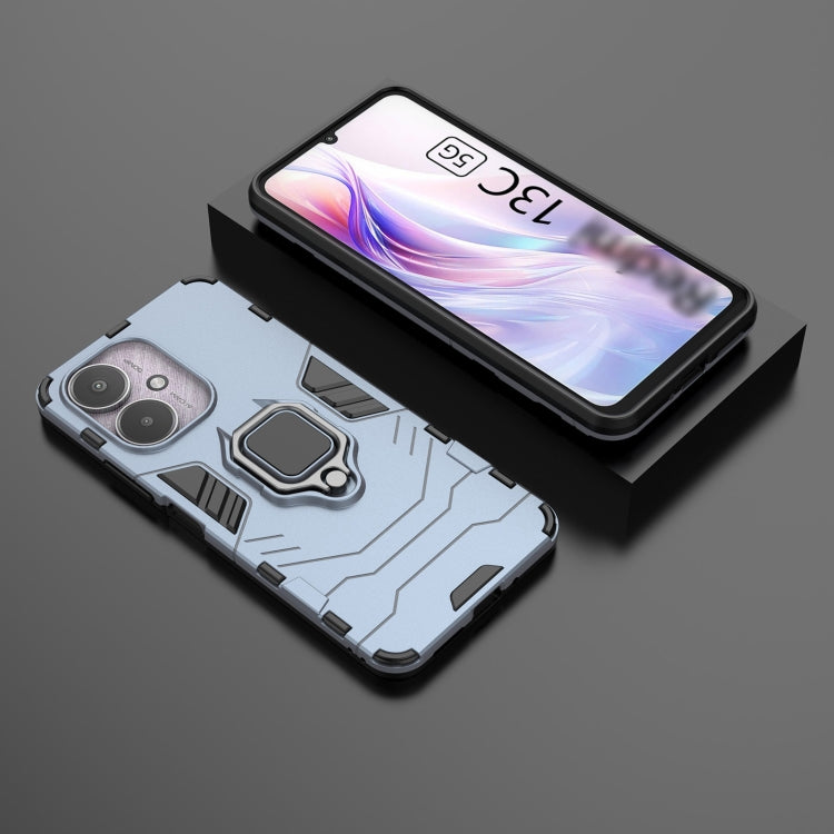 For Xiaomi Redmi 13C 4G / 5G  Shockproof PC + TPU Holder Phone Case(Navy Blue) - 13C Cases by PMC TechLife | Online Shopping South Africa | PMC TechLife | Buy Now Pay Later Mobicred