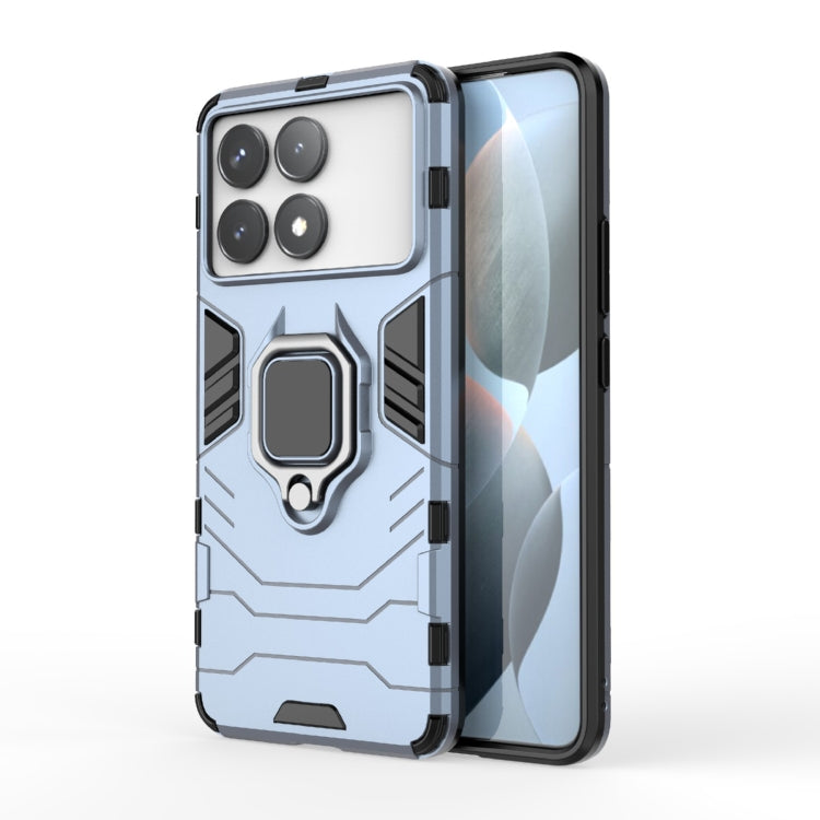 For Xiaomi Redmi K70 Shockproof PC + TPU Holder Phone Case(Navy Blue) - K70 Cases by PMC TechLife | Online Shopping South Africa | PMC TechLife | Buy Now Pay Later Mobicred
