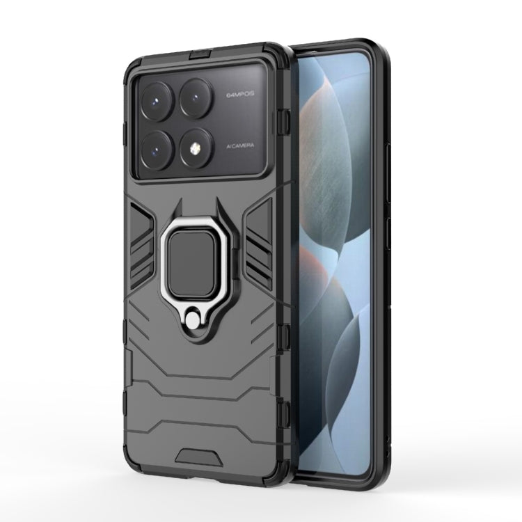 For Xiaomi Redmi K70E Shockproof PC + TPU Holder Phone Case(Black) - K70E Cases by PMC TechLife | Online Shopping South Africa | PMC TechLife | Buy Now Pay Later Mobicred