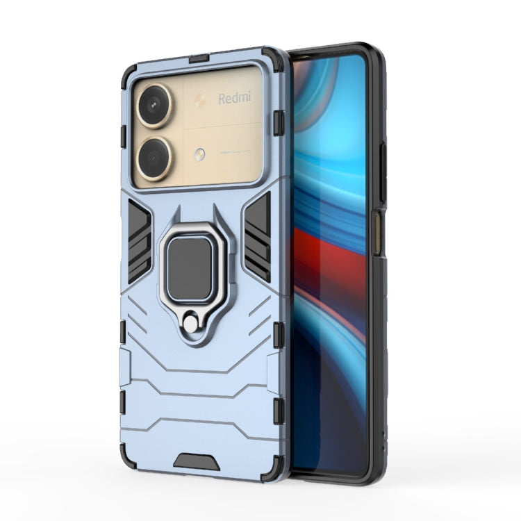 For Xiaomi Redmi Note 13R Pro 5G Shockproof PC + TPU Holder Phone Case(Navy Blue) - Xiaomi Cases by PMC TechLife | Online Shopping South Africa | PMC TechLife | Buy Now Pay Later Mobicred