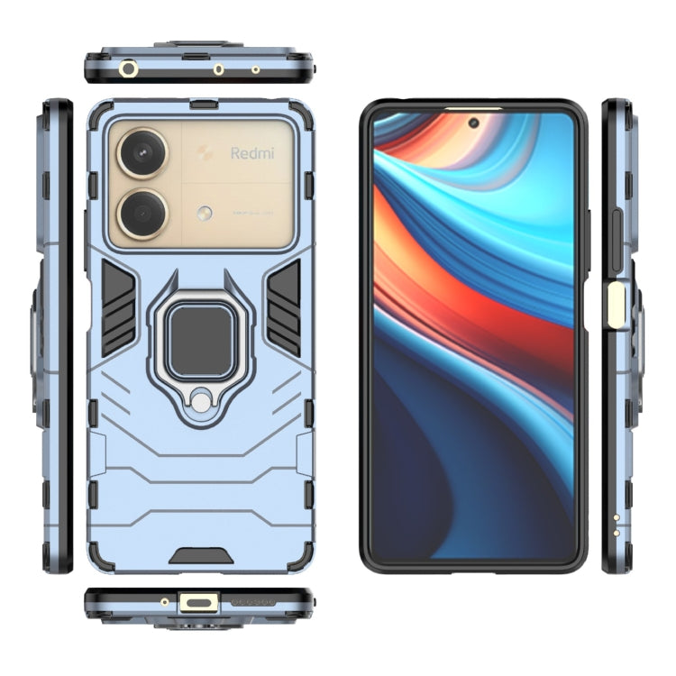 For Xiaomi Redmi Note 13R Pro 5G Shockproof PC + TPU Holder Phone Case(Navy Blue) - Xiaomi Cases by PMC TechLife | Online Shopping South Africa | PMC TechLife | Buy Now Pay Later Mobicred