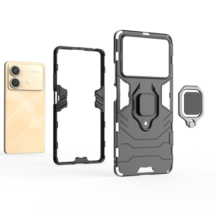 For Xiaomi Redmi Note 13R Pro 5G Shockproof PC + TPU Holder Phone Case(Navy Blue) - Xiaomi Cases by PMC TechLife | Online Shopping South Africa | PMC TechLife | Buy Now Pay Later Mobicred