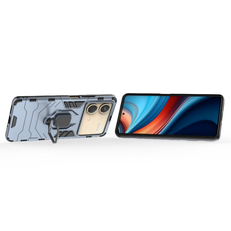 For Xiaomi Redmi Note 13R Pro 5G Shockproof PC + TPU Holder Phone Case(Navy Blue) - Xiaomi Cases by PMC TechLife | Online Shopping South Africa | PMC TechLife | Buy Now Pay Later Mobicred