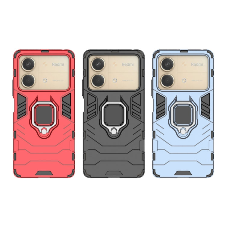 For Xiaomi Redmi Note 13R Pro 5G Shockproof PC + TPU Holder Phone Case(Navy Blue) - Xiaomi Cases by PMC TechLife | Online Shopping South Africa | PMC TechLife | Buy Now Pay Later Mobicred
