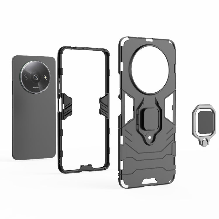 For Xiaomi Redmi A3 4G Shockproof PC + TPU Holder Phone Case(Red) - Xiaomi Cases by PMC TechLife | Online Shopping South Africa | PMC TechLife | Buy Now Pay Later Mobicred