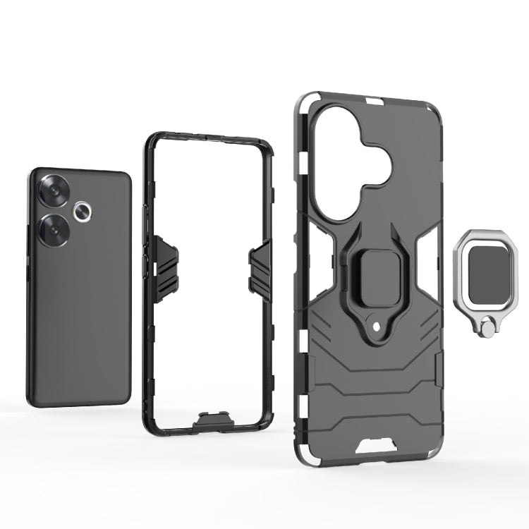 For Xiaomi Redmi Turbo 3 Shockproof PC + TPU Holder Phone Case(Red) - Xiaomi Cases by PMC TechLife | Online Shopping South Africa | PMC TechLife | Buy Now Pay Later Mobicred