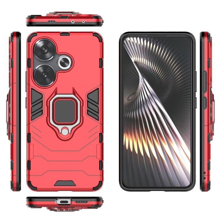For Xiaomi Poco F6 Shockproof PC + TPU Holder Phone Case(Red) - Xiaomi Cases by PMC TechLife | Online Shopping South Africa | PMC TechLife | Buy Now Pay Later Mobicred