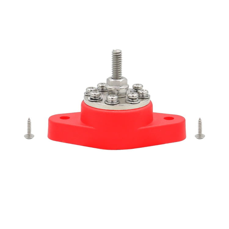 5/16 inch M8 RV Yacht 8-way Terminal Stud with 2pcs M5x20 Screws(Red) - Booster Cable & Clip by PMC TechLife | Online Shopping South Africa | PMC TechLife | Buy Now Pay Later Mobicred