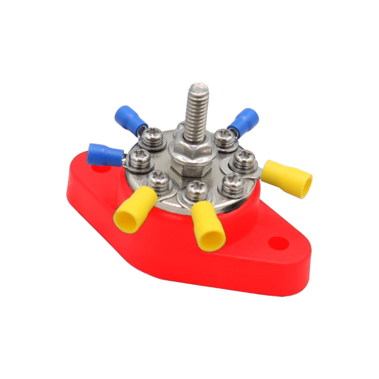 5/16 inch M8 RV Yacht 8-way Terminal Stud with 2pcs M5x20 Screws + Terminals(Red) - Booster Cable & Clip by PMC Jewellery | Online Shopping South Africa | PMC Jewellery | Buy Now Pay Later Mobicred