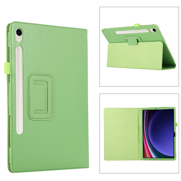 For Samsung Galaxy Tab S9+ / S10+ Litchi Texture Leather Tablet Case with Holder(Green) - free shipping - PMC Jewellery - Order now!