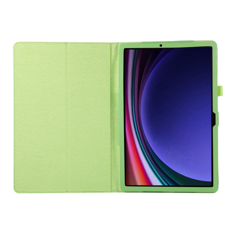 For Samsung Galaxy Tab S9+ / S10+ Litchi Texture Leather Tablet Case with Holder(Green) - Other Galaxy Tab PC by PMC Jewellery | Online Shopping South Africa | PMC Jewellery | Buy Now Pay Later Mobicred