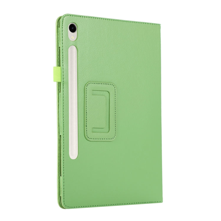 For Samsung Galaxy Tab S9 Ultra Litchi Texture Leather Tablet Case with Holder(Green) - Other Galaxy Tab PC by PMC Jewellery | Online Shopping South Africa | PMC Jewellery | Buy Now Pay Later Mobicred