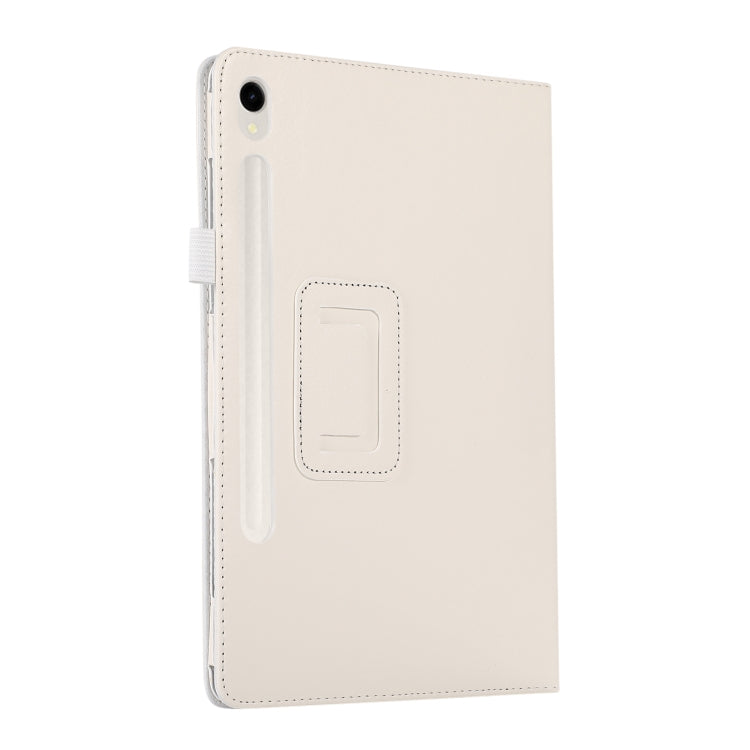 For Samsung Galaxy Tab S9 Ultra Litchi Texture Leather Tablet Case with Holder(White) - Other Galaxy Tab PC by PMC Jewellery | Online Shopping South Africa | PMC Jewellery | Buy Now Pay Later Mobicred