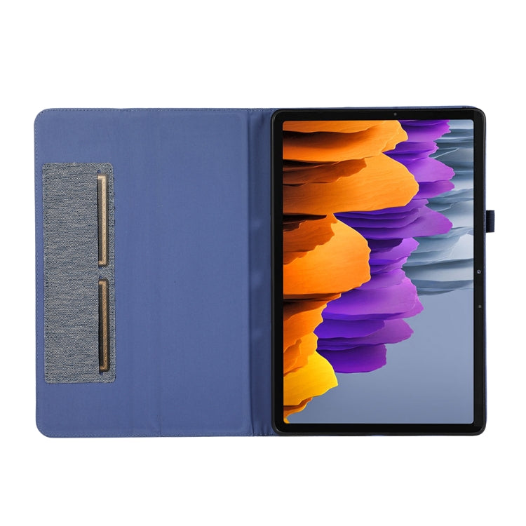 For Samsung Galaxy Tab S9 Horizontal Flip TPU + Fabric PU Leather Tablet Case(Dark Blue) - Galaxy Tab S9 Cases by PMC Jewellery | Online Shopping South Africa | PMC Jewellery | Buy Now Pay Later Mobicred