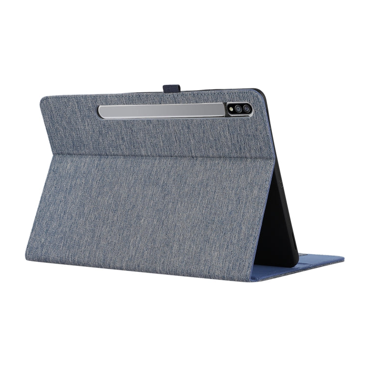 For Samsung Galaxy Tab S10 FE / S9 FE Fabric Texture Horizontal Flip Leather Tablet Case(Dark Blue) - Other Galaxy Tab PC by PMC Jewellery | Online Shopping South Africa | PMC Jewellery | Buy Now Pay Later Mobicred