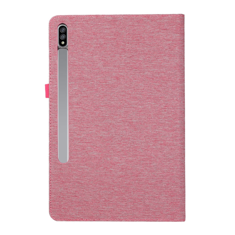 For Samsung Galaxy Tab S9 Horizontal Flip TPU + Fabric PU Leather Tablet Case(Rose Red) - Galaxy Tab S9 Cases by PMC Jewellery | Online Shopping South Africa | PMC Jewellery | Buy Now Pay Later Mobicred