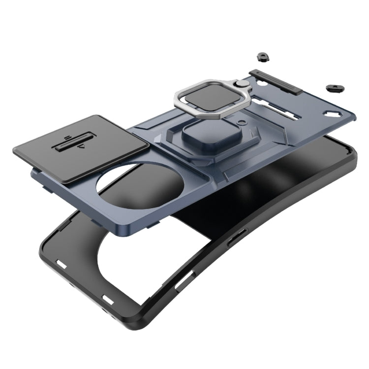 For OnePlus 11R 5G Sliding Camshield TPU + PC Shockproof Phone Case with Holder(Grey) - OnePlus Cases by PMC TechLife | Online Shopping South Africa | PMC TechLife | Buy Now Pay Later Mobicred