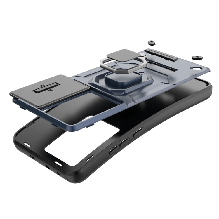 For OnePlus Nord CE 3 Lite 5G Sliding Camshield TPU + PC Shockproof Phone Case with Holder(Grey) - OnePlus Cases by PMC TechLife | Online Shopping South Africa | PMC TechLife | Buy Now Pay Later Mobicred