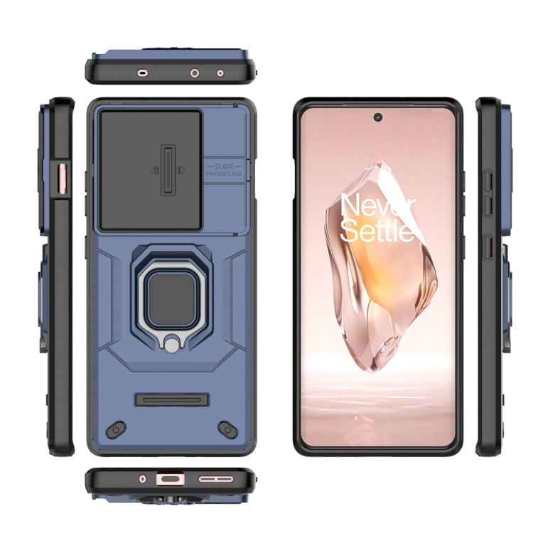 For OnePlus ACE 3 5G Sliding Camshield TPU + PC Shockproof Phone Case with Holder(Blue) - free shipping - PMC TechLife - Order now!