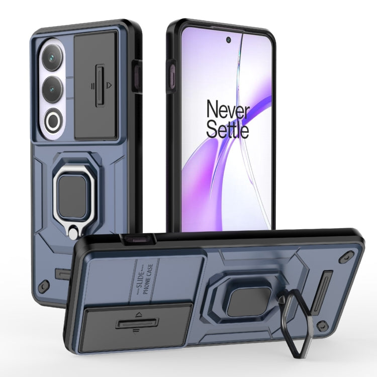 For OnePlus ACE 3V Sliding Camshield TPU + PC Shockproof Phone Case with Holder(Blue) - OnePlus Cases by PMC TechLife | Online Shopping South Africa | PMC TechLife | Buy Now Pay Later Mobicred