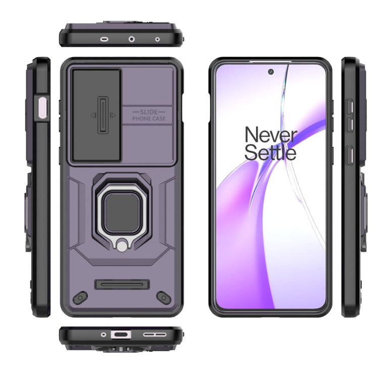 For OnePlus ACE 3V Sliding Camshield TPU + PC Shockproof Phone Case with Holder(Purple) - OnePlus Cases by PMC TechLife | Online Shopping South Africa | PMC TechLife | Buy Now Pay Later Mobicred