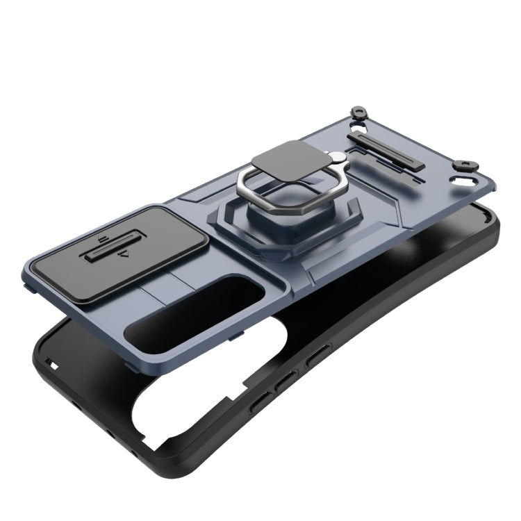 For OnePlus Nord CE4 5G Global Sliding Camshield TPU + PC Shockproof Phone Case with Holder(Black) - OnePlus Cases by PMC TechLife | Online Shopping South Africa | PMC TechLife