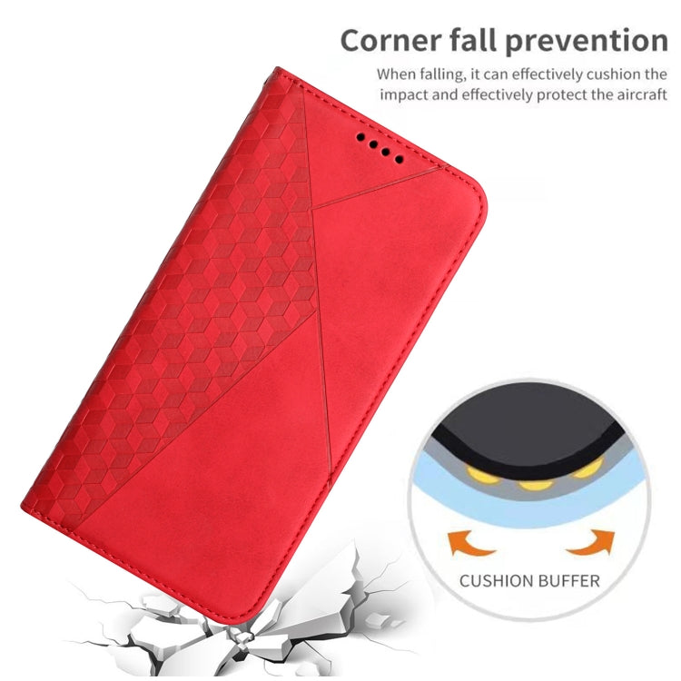 For Motorola Edge 2024 Diamond Splicing Skin Feel Magnetic Leather Phone Case(Red) - Motorola Cases by PMC Jewellery | Online Shopping South Africa | PMC Jewellery | Buy Now Pay Later Mobicred