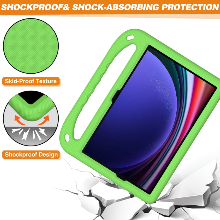For Samsung Galaxy Tab S9 Handle EVA Shockproof Tablet Case with Holder(Green) - free shipping - PMC Jewellery - Order now!