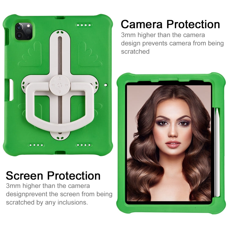 For iPad Pro 11 2024 Shield 360 Rotation Handle EVA Shockproof PC Tablet Case(Green Beige) - iPad Pro 11 2024 Cases by PMC TechLife | Online Shopping South Africa | PMC TechLife | Buy Now Pay Later Mobicred