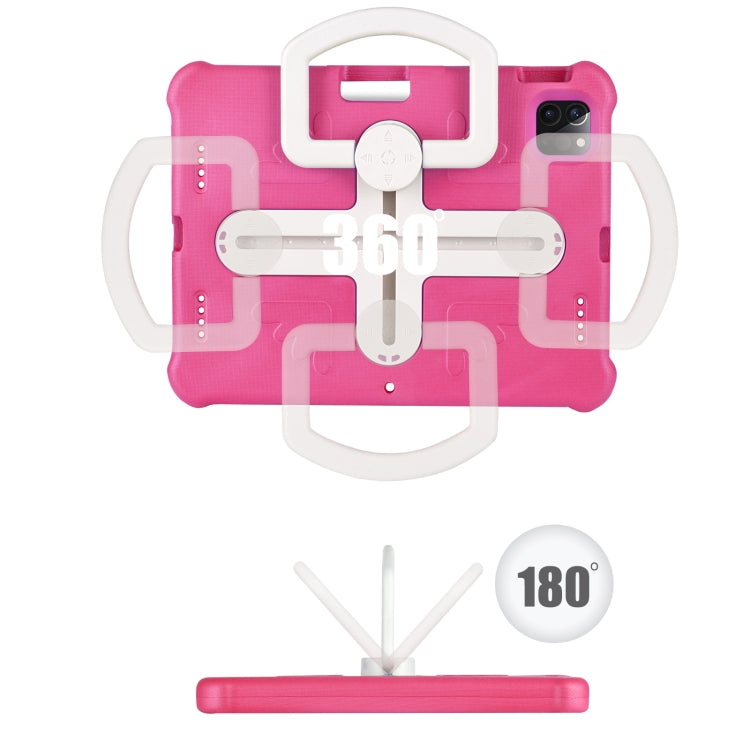 For iPad Pro 11 2024 Shield 360 Rotation Handle EVA Shockproof PC Tablet Case(Rose Red Beige) - iPad Pro 11 2024 Cases by PMC TechLife | Online Shopping South Africa | PMC TechLife | Buy Now Pay Later Mobicred