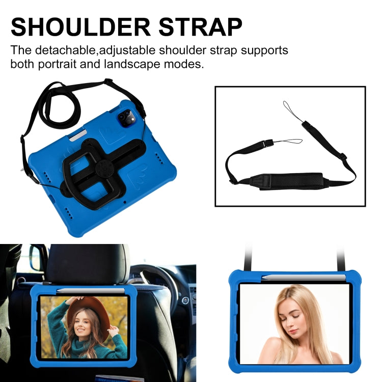 For iPad Air 11 2024 Shield 360 Rotation Handle EVA Shockproof PC Tablet Case(Blue Black) - iPad Air 11 2024 Cases by PMC TechLife | Online Shopping South Africa | PMC TechLife | Buy Now Pay Later Mobicred