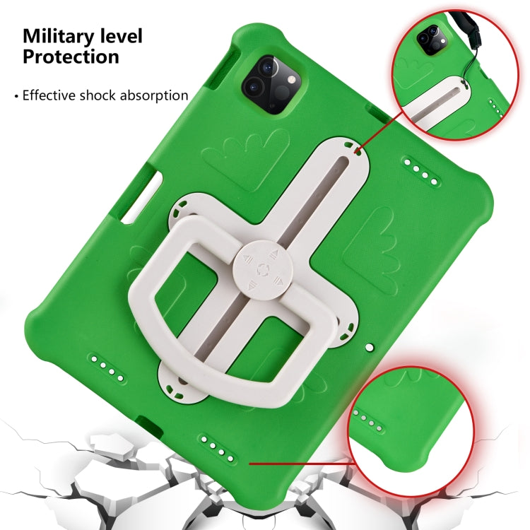 For iPad Air 11 2024 Shield 360 Rotation Handle EVA Shockproof PC Tablet Case(Green Beige) - iPad Air 11 2024 Cases by PMC TechLife | Online Shopping South Africa | PMC TechLife | Buy Now Pay Later Mobicred