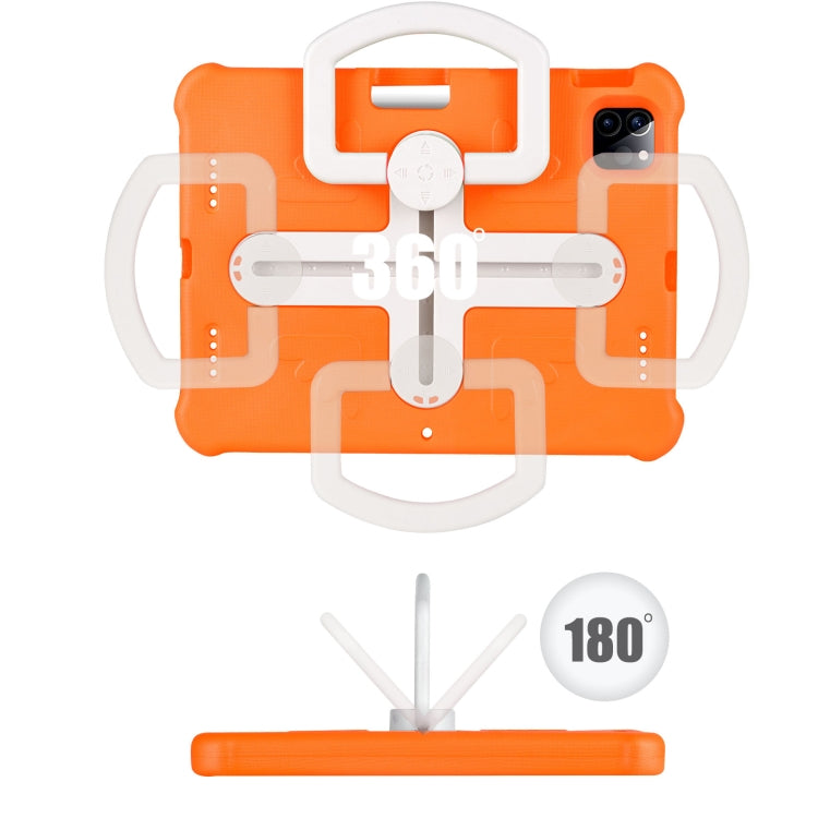 For iPad Air 11 2024 Shield 360 Rotation Handle EVA Shockproof PC Tablet Case(Orange Beige) - iPad Air 11 2024 Cases by PMC TechLife | Online Shopping South Africa | PMC TechLife | Buy Now Pay Later Mobicred