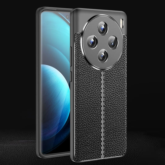 For vivo X100 Litchi Texture Shockproof TPU Phone Case(Black) - X100 Cases by imak | Online Shopping South Africa | PMC Jewellery | Buy Now Pay Later Mobicred