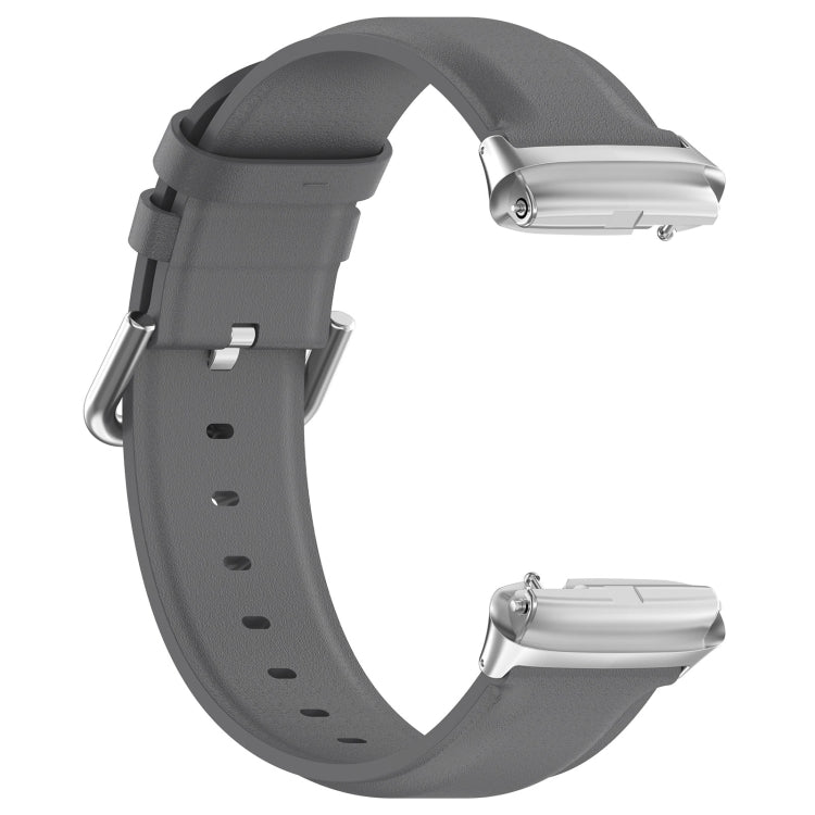 For Redmi Watch 3 Lite / Watch 3 Active Leather Replacement Watch Band(Grey) - Watch Bands by PMc TechLife | Online Shopping South Africa | PMc TechLife | Buy Now Pay Later Mobicred