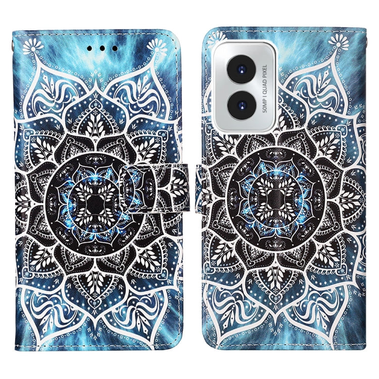 For Motorola Moto G Play 4G 2024 Colored Drawing Pattern Plain Weave Leather Phone Case(Undersea Mandala) - Motorola Cases by PMC Jewellery | Online Shopping South Africa | PMC Jewellery | Buy Now Pay Later Mobicred