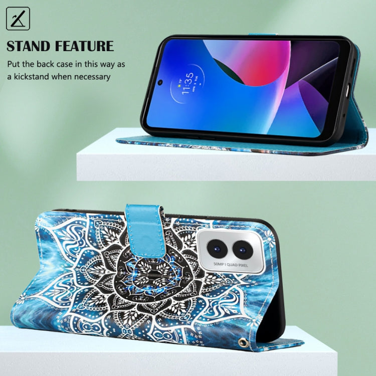 For Motorola Moto G Play 4G 2024 Colored Drawing Pattern Plain Weave Leather Phone Case(Undersea Mandala) - Motorola Cases by PMC Jewellery | Online Shopping South Africa | PMC Jewellery | Buy Now Pay Later Mobicred